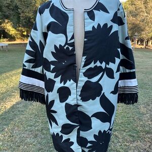 Beatrice B Floral Black and Gray Women's Jacket